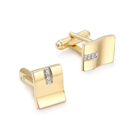 Złote spinki do mankietów z brylantami