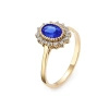 Pierścionek z szafirem i brylantami