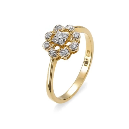 Pierścionek z brylantami 0,09 ct