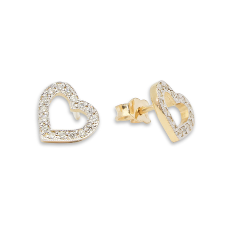 Kolczyki z brylantami - serce