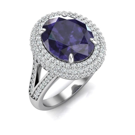 Pierścionek z tanzanitem i brylantami