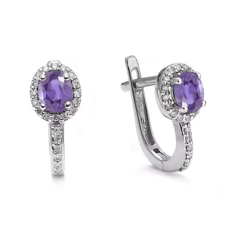 Kolczyki z tanzanitem i brylantami