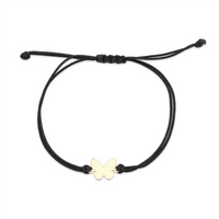 Bransoletka złota na sznurku Au 585 - motyl