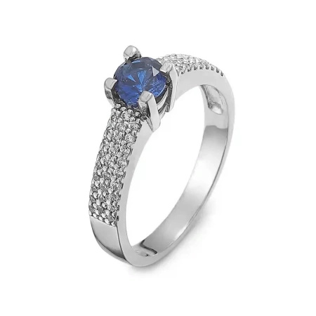 Pierścionek z szafirem i brylantami