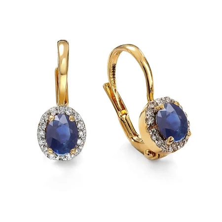 Kolczyki z szafirem i brylantami