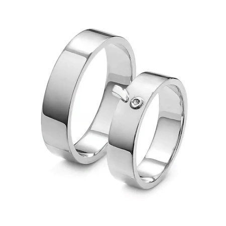 Obrączki ślubne z brylantem 0,01 ct