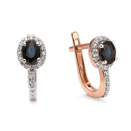 Kolczyki z szafirem i brylantami