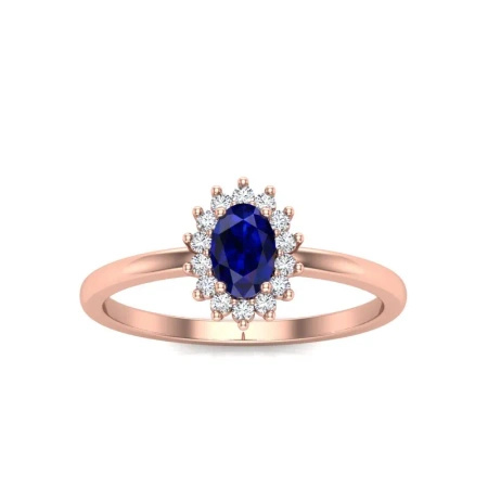 Pierścionek z szafirem i brylantami
