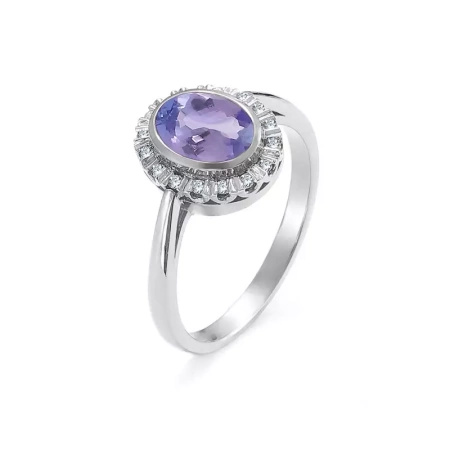 Pierścionek z tanzanitem i brylantami