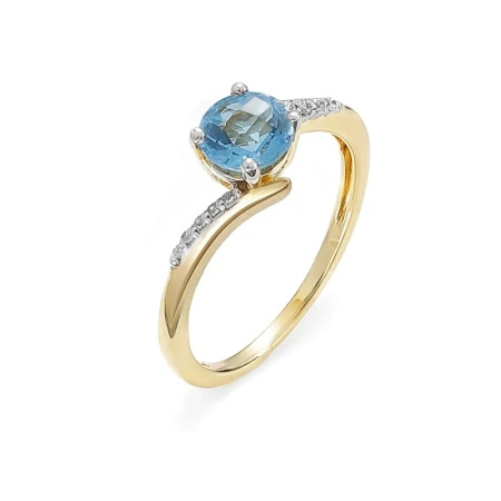 Pierścionek z topazem i brylantami