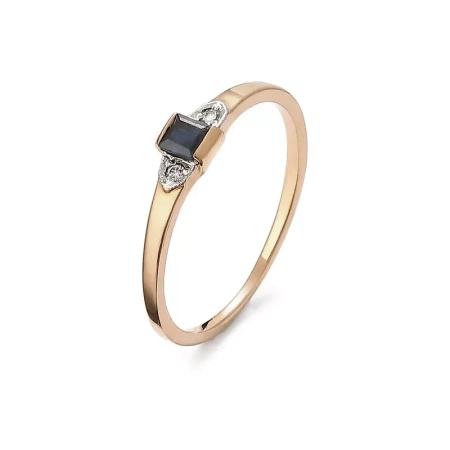 Pierścionek z szafirem i brylantami
