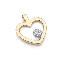 Zawieszka z brylantami - serce