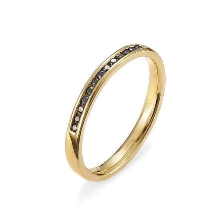 Pierścionek z czarnymi brylantami 0,09 ct