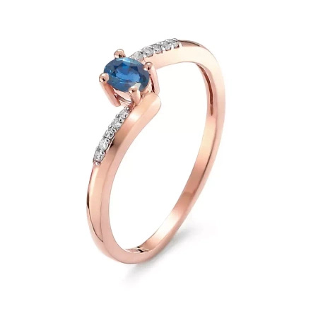 Pierścionek z szafirem i brylantami