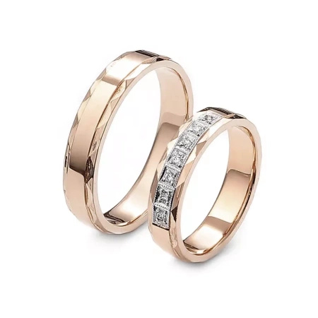 Obrączki ślubne z brylantami 0,07 ct