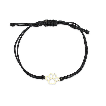 Bransoletka złota na sznurku Au 585 - łapka