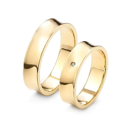 Obrączki ślubne z brylantem 0,01 ct