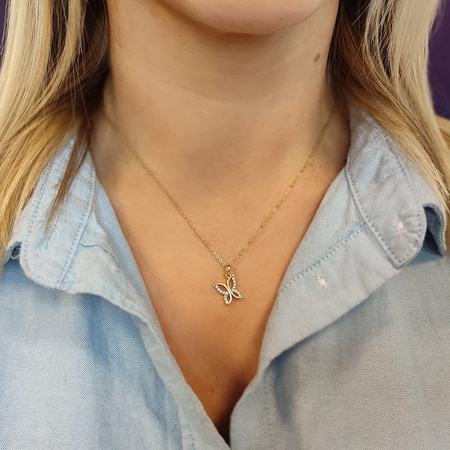 Zawieszka z cyrkoniami - motyl