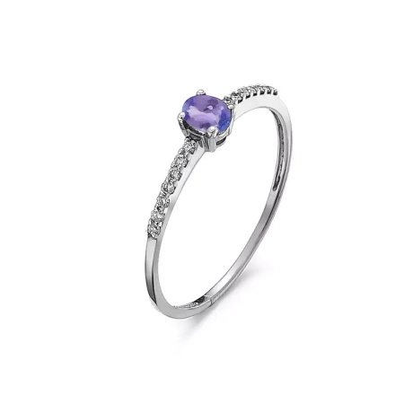 Pierścionek z tanzanitem i brylantami