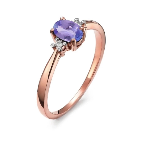 Pierścionek z tanzanitem i brylantami