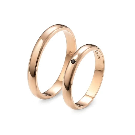 Obrączki ślubne z czarnym brylantem 0,01 ct