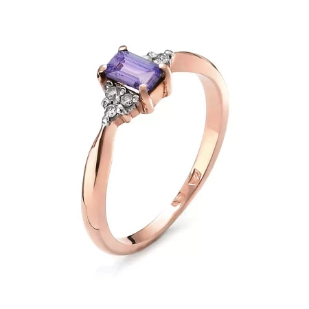 Pierścionek z tanzanitem i brylantami