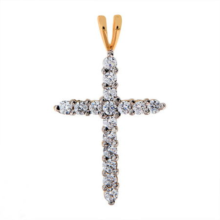 Zawieszka z cyrkoniami - krzyżyk