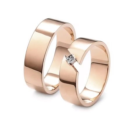 Obrączki ślubne z brylantem 0,01 ct