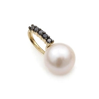 Zawieszka z perłą i czarnymi brylantami