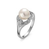Pierścionek z perłą i cyrkoniami