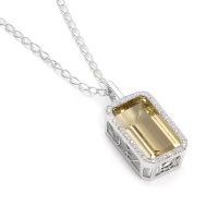 Zawieszka z kwarcem cytrynowym i brylantami