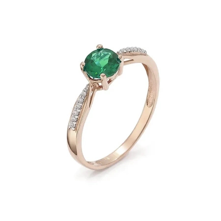 Pierścionek z szmaragdem i brylantami