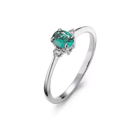 Pierścionek z szmaragdem i brylantami