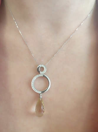 Zawieszka z kwarcem cytrynowym i brylantami