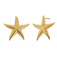Złote kolczyki - rozgwiazda