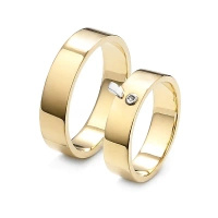 Obrączki ślubne z brylantem 0,01 ct