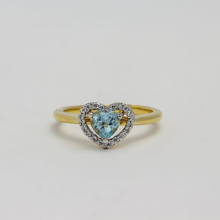 Pierścionek z topazem i brylantami