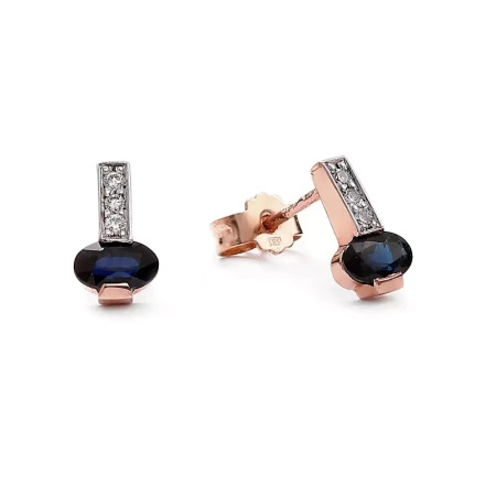 Kolczyki z szafirem i brylantami