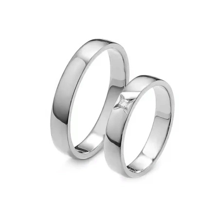 Obrączki ślubne z brylantem 0,03 ct