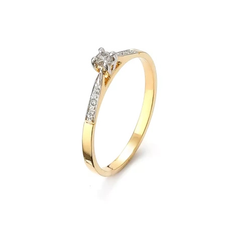 Pierścionek z brylantami 0,08 ct