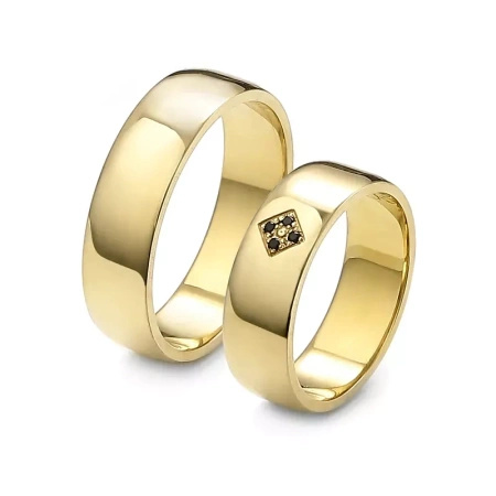 Obrączki ślubne z czarnymi brylantami 0,03 ct