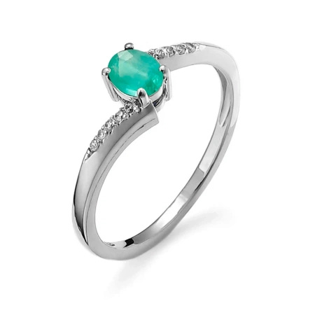 Pierścionek z szmaragdem i brylantami