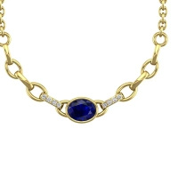 Kolia z szafirem i brylantami