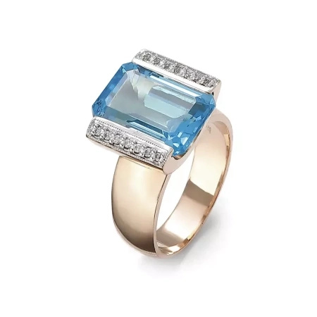Pierścionek z topazem i brylantami