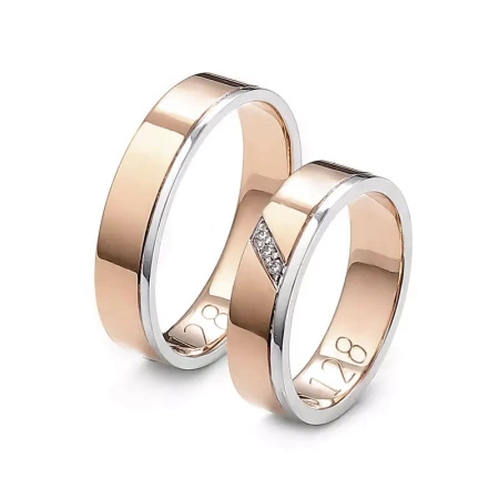 Obrączki ślubne z brylantami 0,03 ct