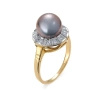 Pierścionek z perłą tahitańską i brylantami