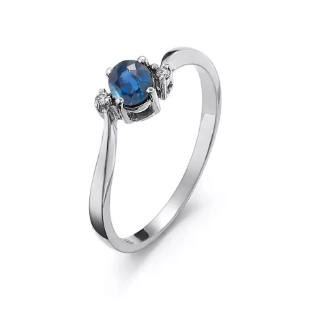 Pierścionek z szafirem i brylantami