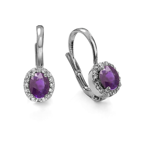 Kolczyki z tanzanitem i brylantami