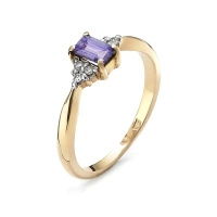 Pierścionek z tanzanitem i brylantami