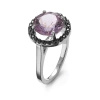 Pierścionek z ametystem i czarnymi brylantami